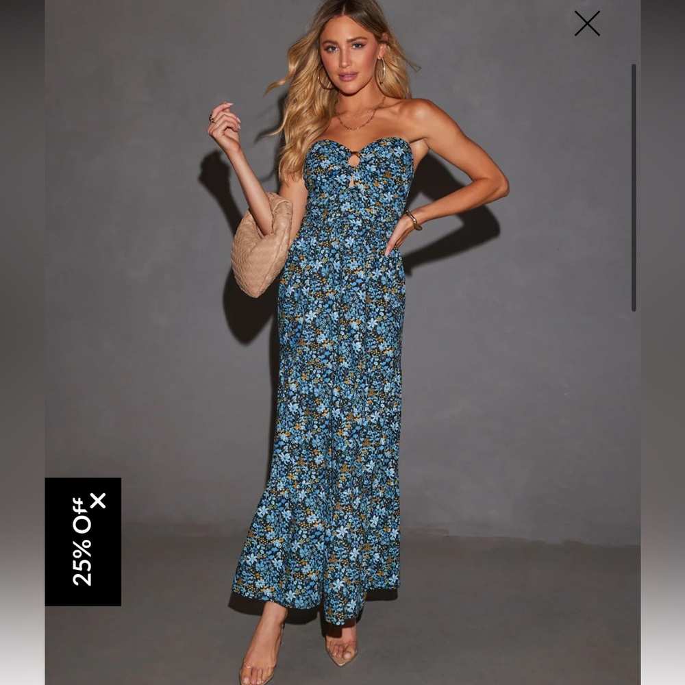 Vici Hidden Paradise Floral Tiered Maxi Dress